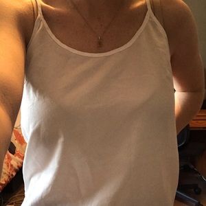 White Chiffon Ladder Back Tank Top